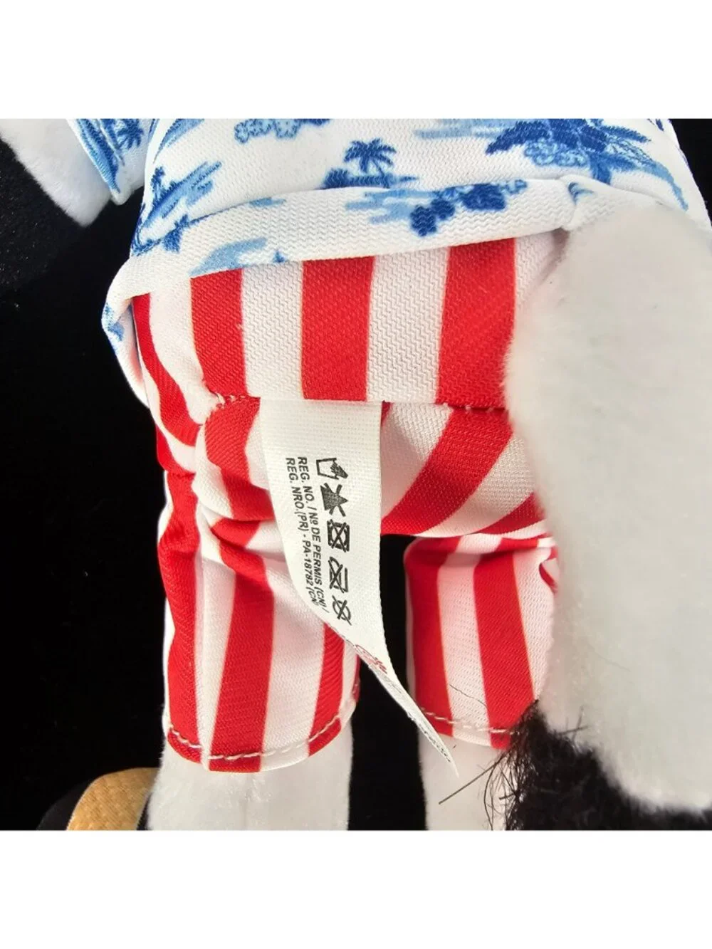 Chick Fil A Cabana Cow Stuffed Animal Hawaiian Shirt Straw Hat Red/White Striped